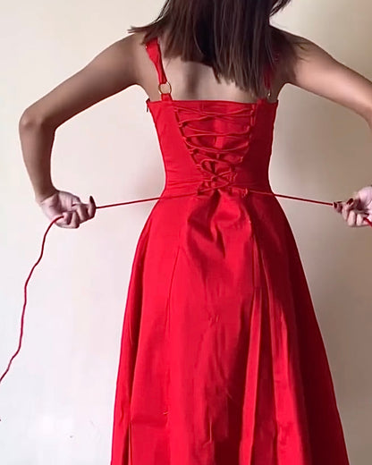 Sabrina Red Rose Bustier Sundress