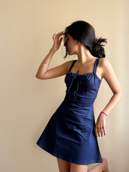 Matilda French Navy Corset Mini Dress