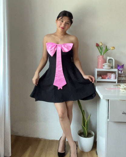 Nina Pink Bow Mini Dress
