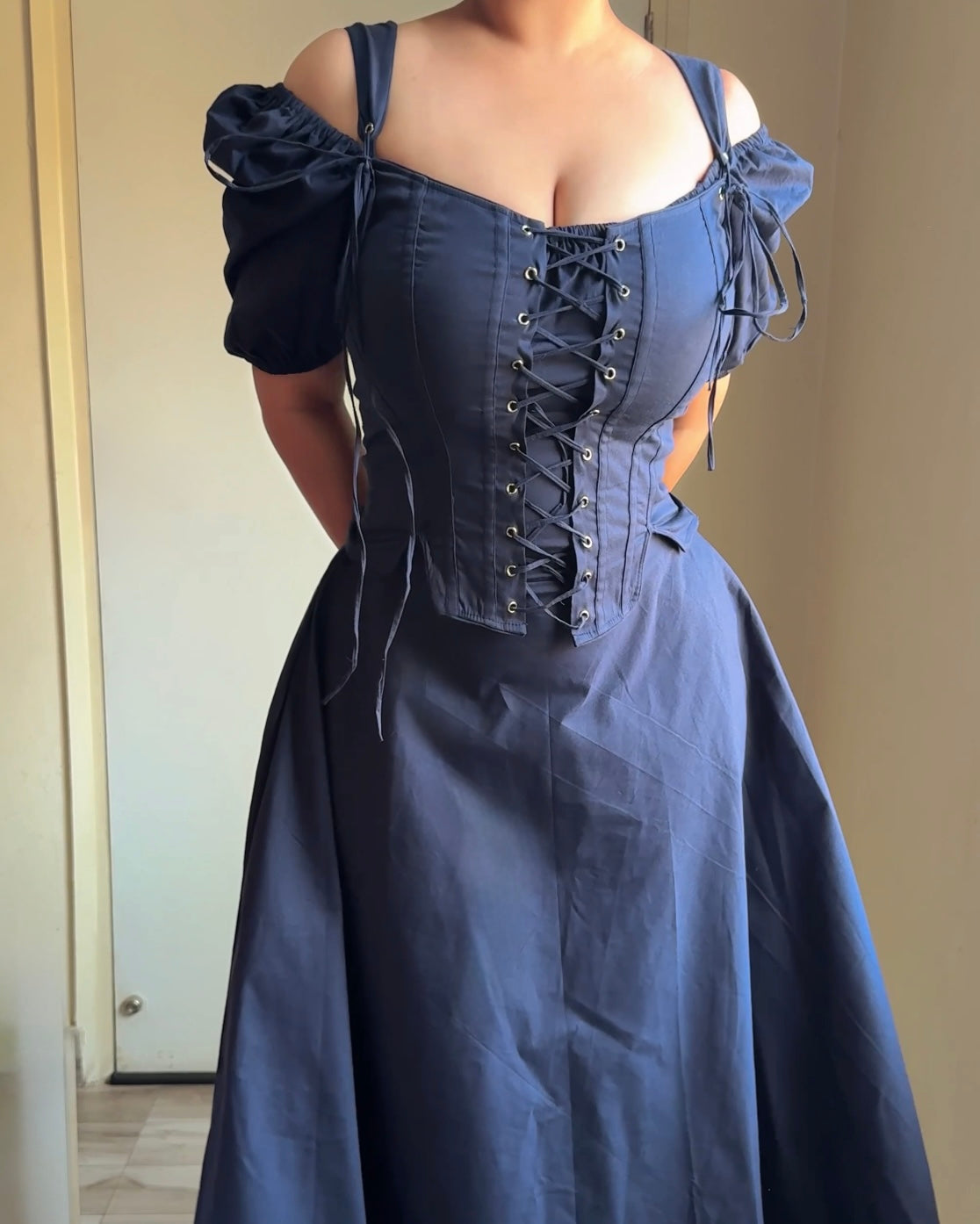 Talia French Navy Corset Dress