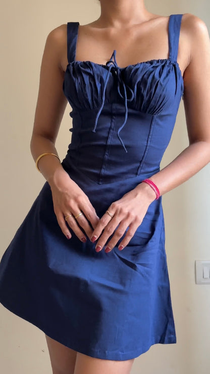 Matilda French Navy Corset Mini Dress