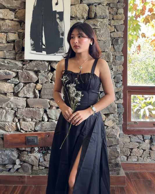 Sabrina Black Bustier Sundress