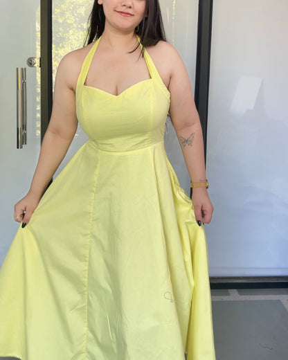 Golden Hour Halter Dress