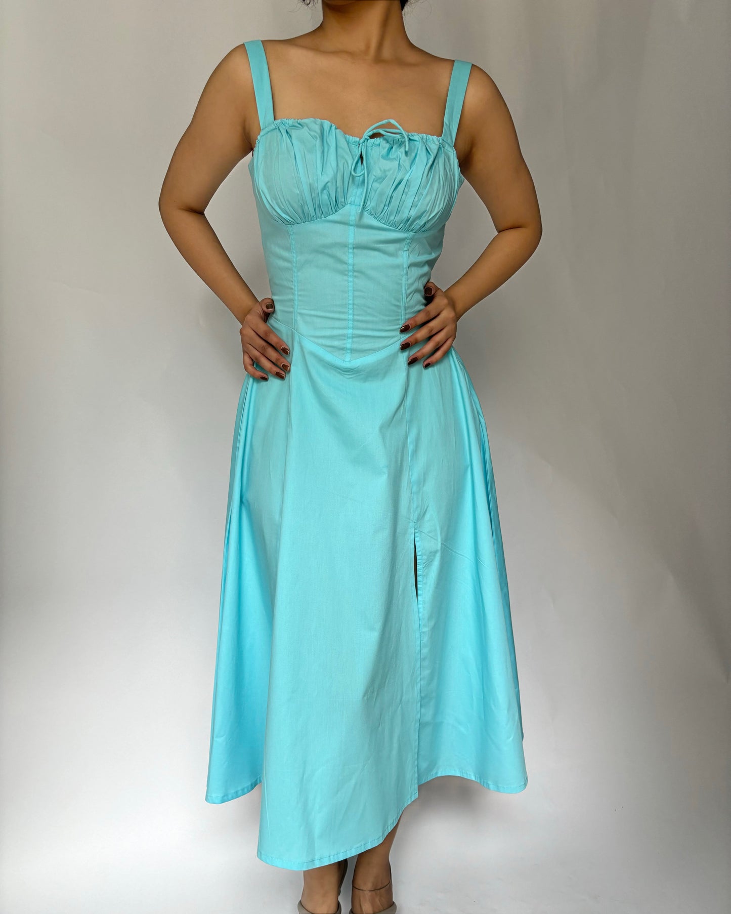 Sabrina Blue Bustier Sundress