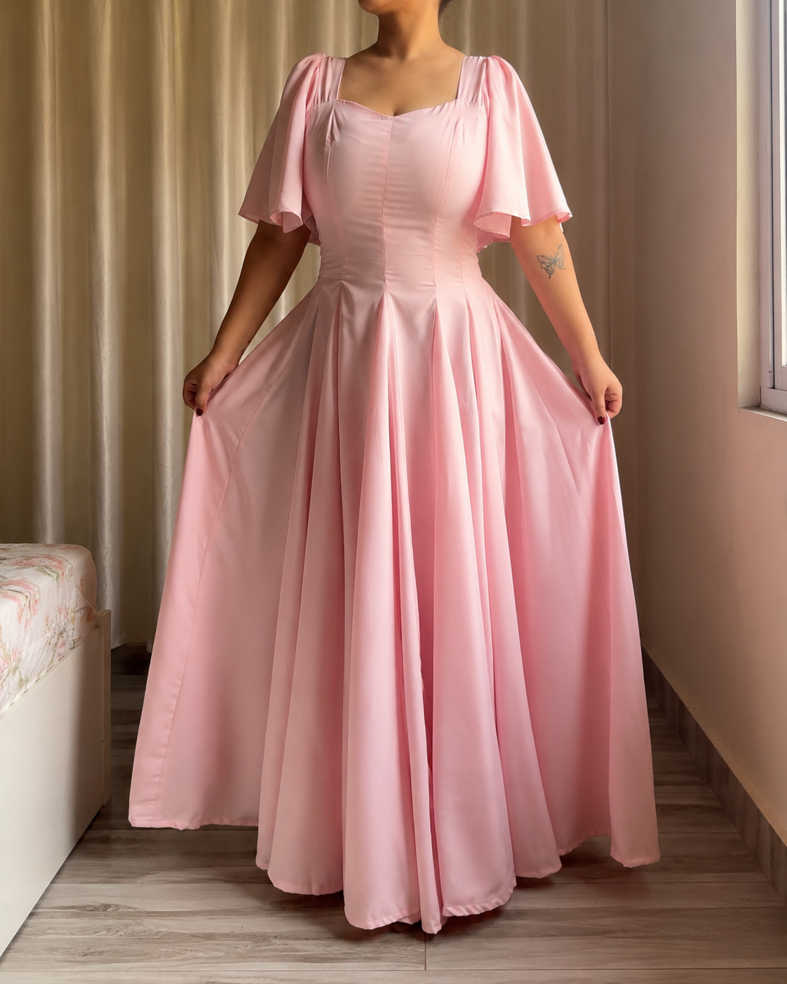 Giorgina Baby Pink Maxi Dress