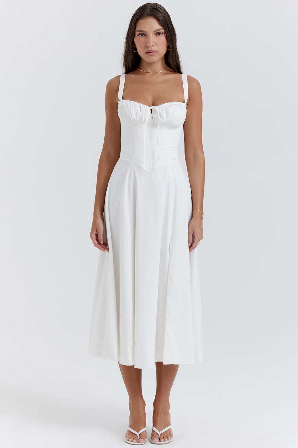 Sabrina White Bustier Sundress – SELCOUTH