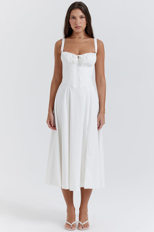 Sabrina White Bustier Sundress