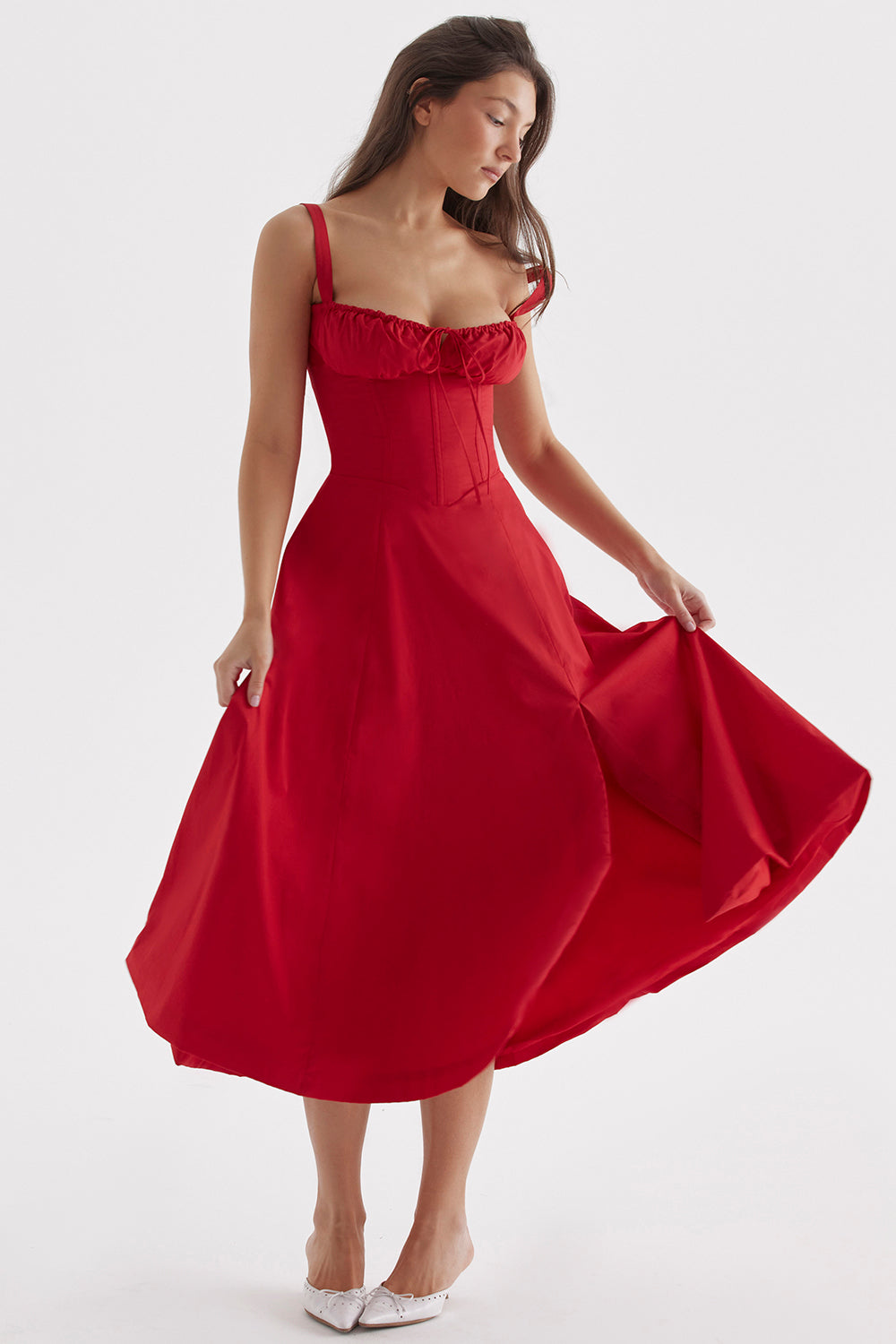 Sabrina Red Rose Bustier Sundress