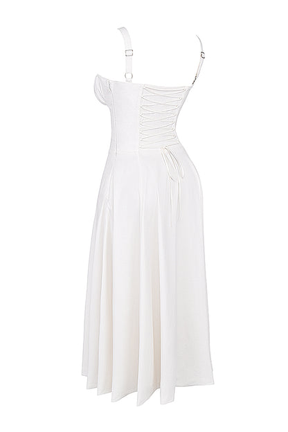 Sabrina White Bustier Sundress