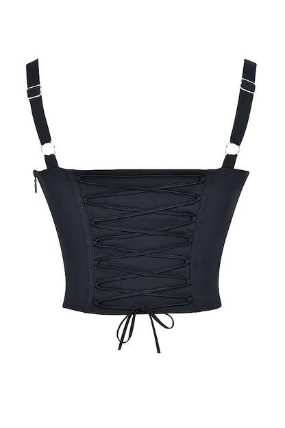 Catalina Black Bustier Top